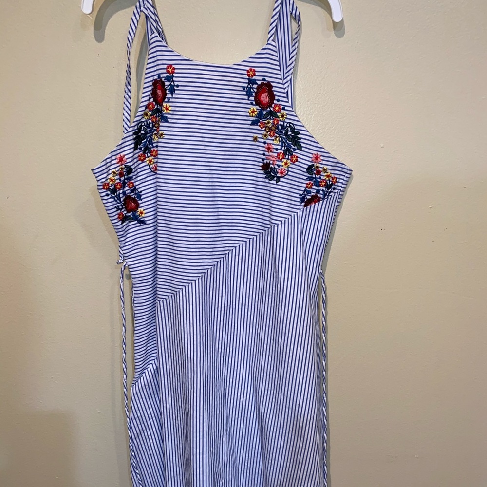 Striped floral girls dress